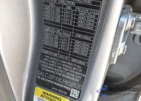 2020 Land Rover Discovery Sport S z USA, uszkodzony, nr VIN SALCJ2FX9LH852520